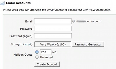 Email Account in cPanel